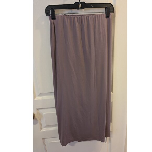 Ruching Slit Midi Skirt - Medium Taro Purple - Picture 4 of 6